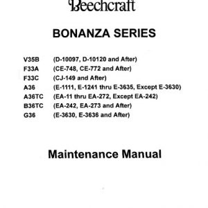 Beechcraft Bonanza Series Maintenance Manual