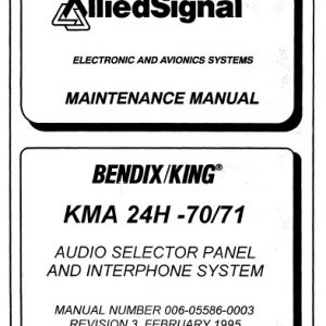 Bendix King KMA-24H-7071 Audio Panel Installmaintenanceoverhaul manual