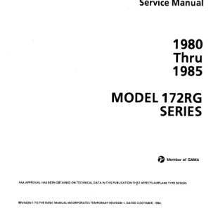 Cessna Model 172RG Series 1980 thru 1985 Service Manual D2066-1-13