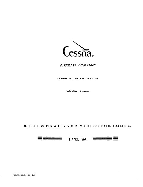 Cessna Model 336 Series Illustrated Parts Catalog P300-12