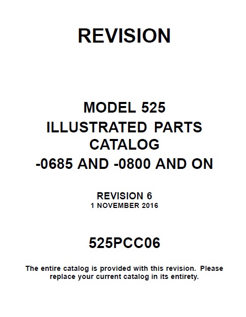 Cessna Model 525 Illustrated Parts Catalog (0685 and -0800 and on) 525PCC06