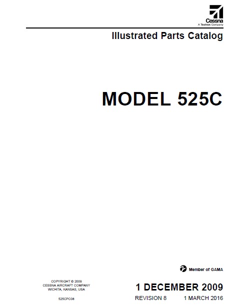 Cessna Model 525C Illustrated Parts Catalog 525CPC08.2