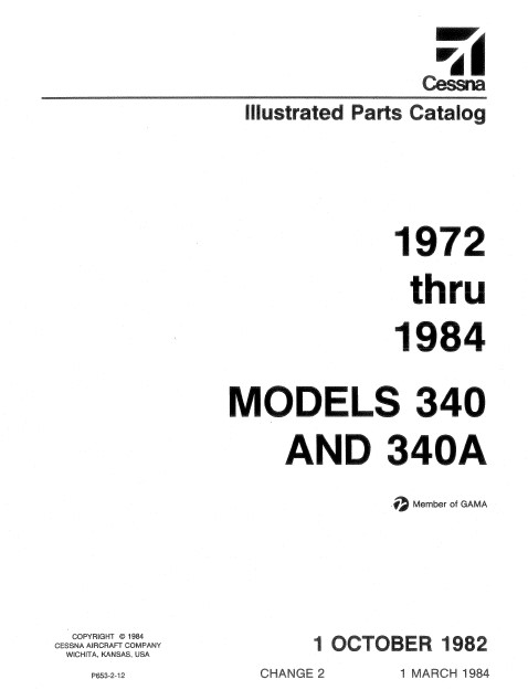 Cessna Models 340 and 340A Illustrated Parts Catalog 1972 Thru 1984 P653-2-12