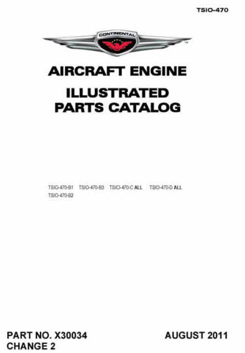Continental Illustrated Parts Catalog TSIO-470 X30034