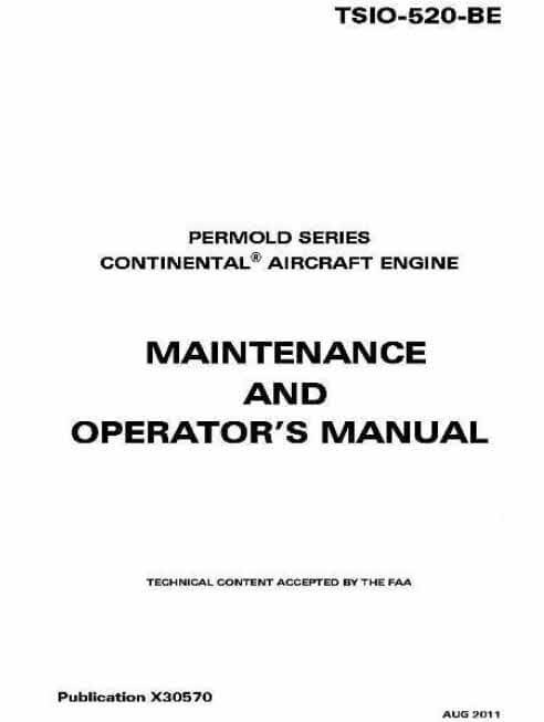 Continental Maintenance and Operators Manuals TSIO-BE X30570