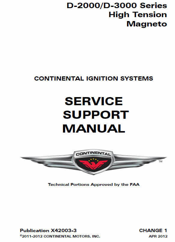 Continental Service Support Manual publication # X42003-3