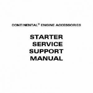 Continental Starter Service Support Manual 646238 646275 X305921