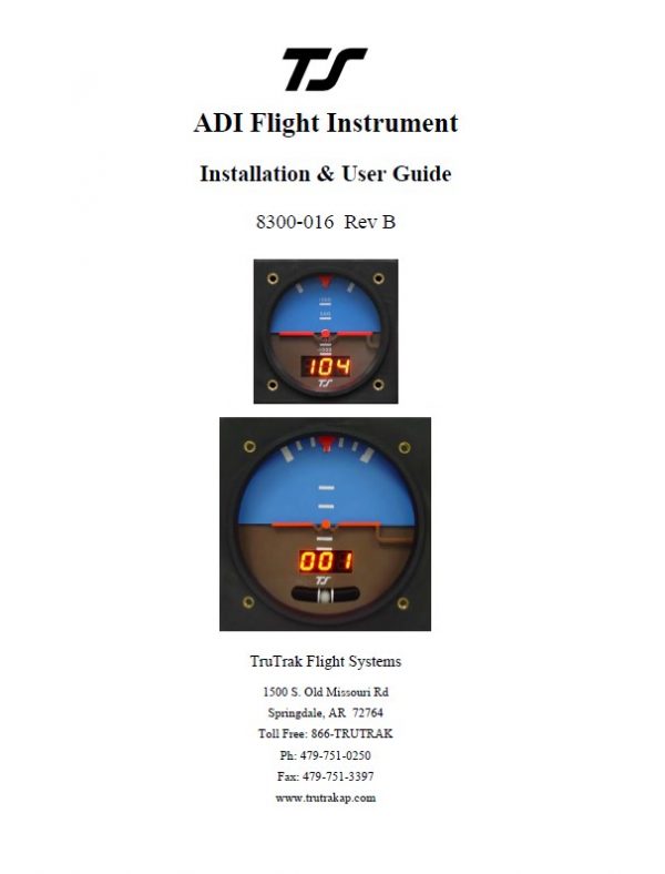 ADI Flight Instrument Installation & User Guide