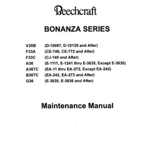 beechcraft bonanza maintenance manual